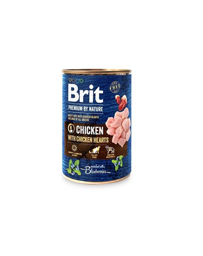 BRIT Premium by Nature Chicken&Hearts 6 x 400 g nedves eledel kutyáknak csirkével