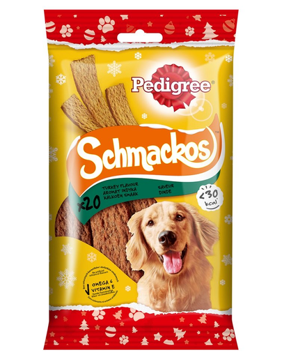 PEDIGREE Schmackos ünnepi pulyka ízű jutalomfalat felnőtt kutyáknak 9 x 144 g