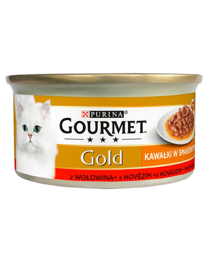 GOURMET Gold Sauce Delights marhahússal 85 g nedves macskaeledel