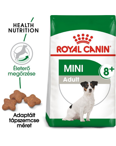ROYAL CANIN Mini Adult 8+ 8 és 12 év közötti idős kutyáknak, kistestű fajtáknak 8 kg (10 x 0,8 kg)
