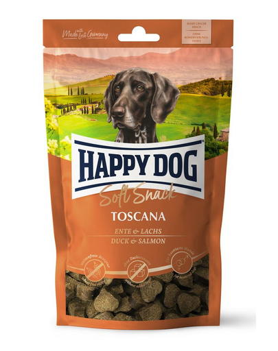 HAPPY DOG Soft Snack Toscana 100 g kaczka i łosoś