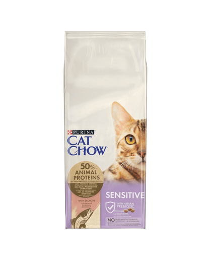 PURINA Cat Chow Adult Sensitive - lazacban gazdag 15 kg