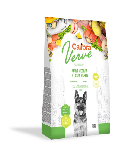 CALIBRA Dog Verve GF Adult Medium&Large Salmon&Herring 12 kg közepes és nagytestű fajták számára
