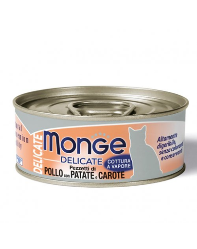 MONGE Delicate Cat Csirke burgonyával és sárgarépával 80g