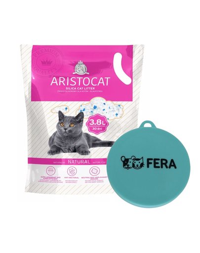 ARISTOCAT Szilikon alom PREMIUM macskák számára 3.8 l + FERA fedél konzervdobozokhoz INGYENES