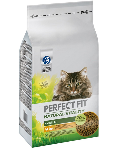PERFECT FIT Natural Vitality csirkével és pulykával 6 kg-os felnőtt macskák számára
