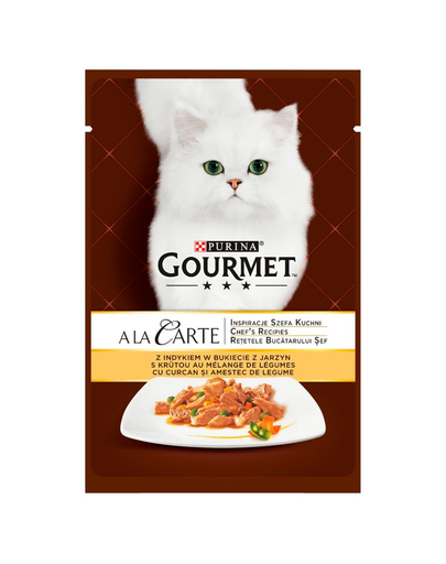 GOURMET a La Carte pulyka zöldségekkel 24x85g nedves macskaeledel