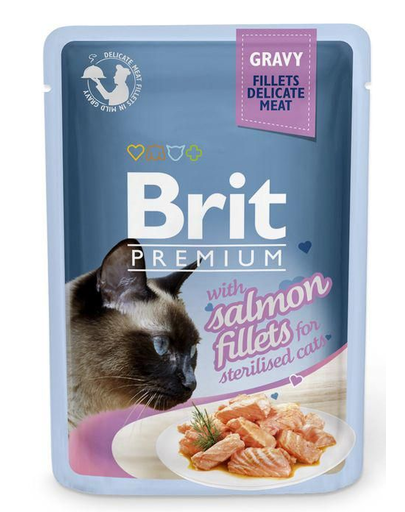 BRIT Premium Cat Fillets in Gravy for Sterilised lazac 85g