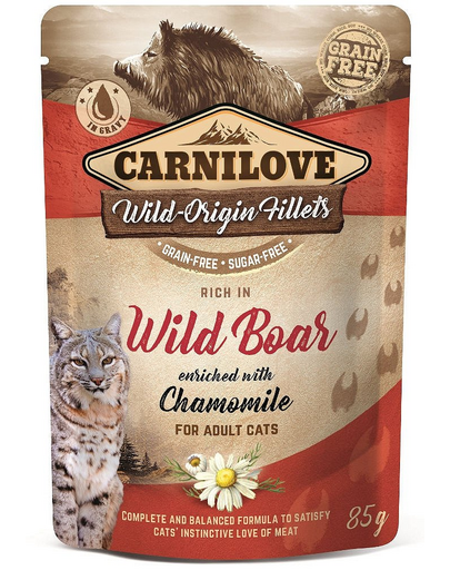 CARNILOVE Cat Pouch Wild Boar & Chamomile 85g vaddisznó és kamilla