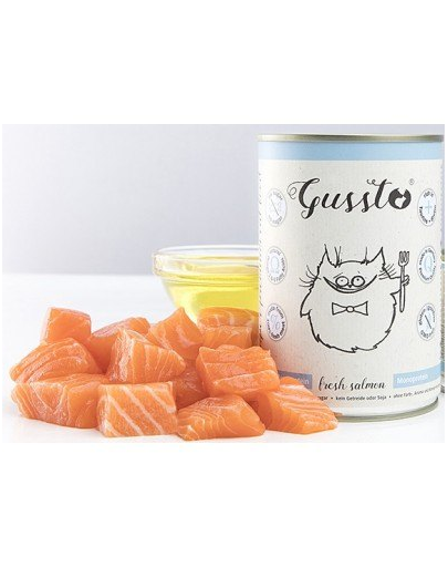 GUSSTO Cat Fresh Salmon nedves macskaeledel friss lazac 6x400g