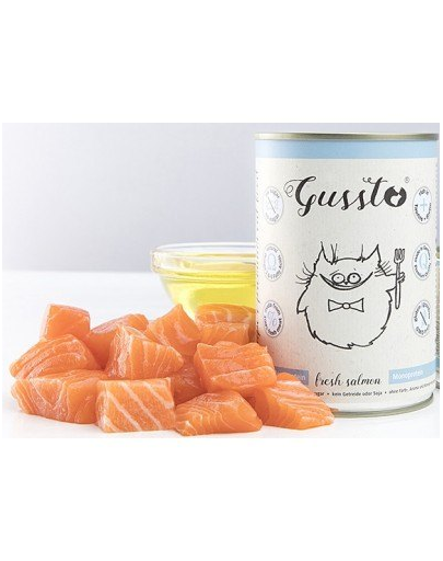 GUSSTO Cat Fresh Salmon nedves macskaeledel friss lazac 12x400 g