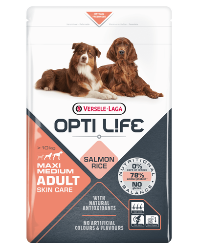 VERSELE-LAGA Adult Skin Care Medium - Maxi - táp felnőtt, közepes és nagy méretű kutyáknak érzékeny bőrrel 12,5 kg