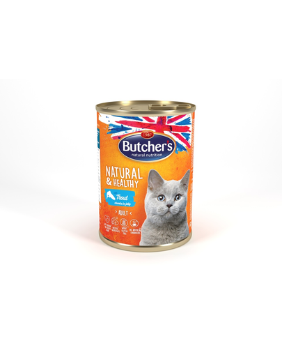 BUTCHER'S Natural&Healthy Cat kocsonyás pisztrángdarabokkal 400 g