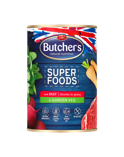 BUTCHER'S Superfoods Dog Tripe marhahússal és zöldségekkel 400 g