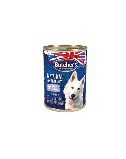 BUTCHER'S Natural&Healthy Dog bárányhús és rizspástétom 390 g
