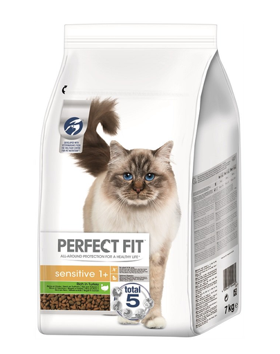 PERFECT FIT Sensitive 1+ pulykában gazdag eledel macskáknak 7 kg