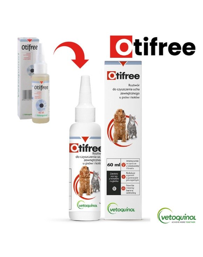 VETOQUINOL Otifree 60 ml Detergente auricolare per cani e gatti
