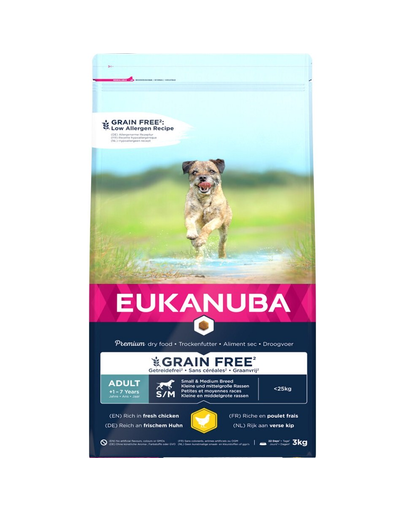 EUKANUBA Adult Grain Free S/M 3 kg