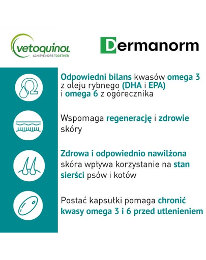 VETOQUINOL Dermanorm VTQ care 90 bőrtabletták kutyák és macskák számára