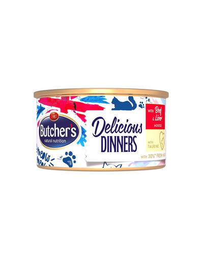 BUTCHER'S Classic Delicious Dinners máj és marhahús mousse 24x85 g