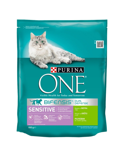 PURINA ONE SENSITIVE pulykában és rizsben gazdag 800 g