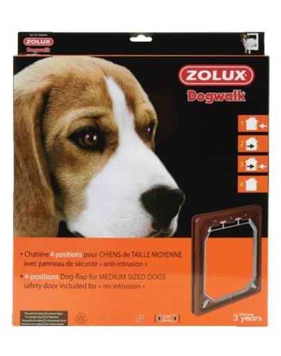 ZOLUX 4-poziciós ajtó közepes méretű kutyáknak, barna