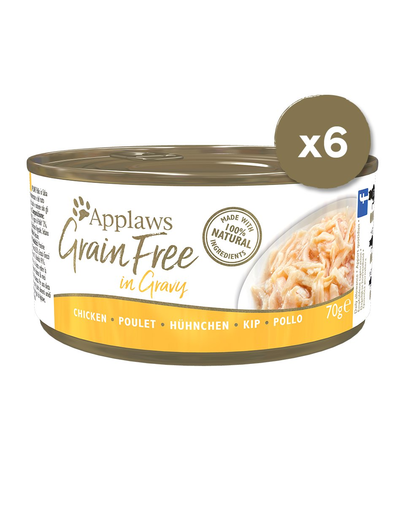 APPLAWS Cat Tin Grain Free 6 x 70 g Csirke mártásban