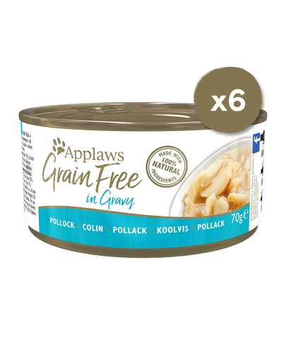 APPLAWS Cat Tin Grain Free 6 x 70 g Rákok mártásban