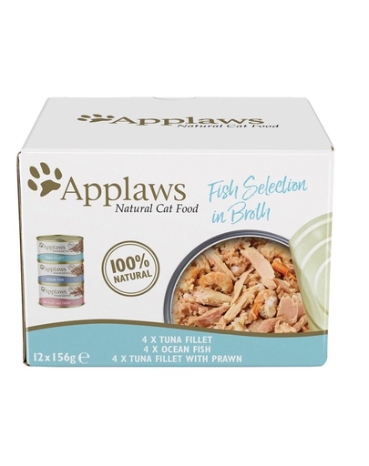 APPLAWS Applaws Cat Tin 12x156g Fish Selection in Broth Multipack