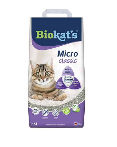 BIOKAT'S Micro Classic 6 l Nagyon finom bentonit alom macskáknak