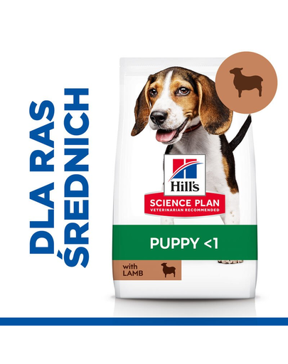 HILL'S Science Plan Puppy <1 Medium breed szárazeledel rizzsel és bárányhússal 14 kg