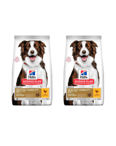 HILL'S Science Plan Canine Adult Healthy Mobility Medium Chicken közepes testű kutyáknak készült kutyaeledel csirke ízületi támogatás 28 kg (2x14 kg)