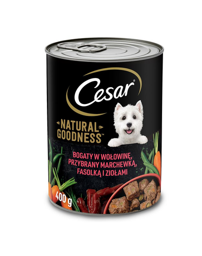 CESAR 24 x 400g marhahúsban gazdag sárgarépával, babbal és fűszernövényekkel 	