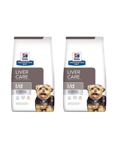 HILL'S Prescription Diet Canine l/d Liver Care májproblémákkal küzdő kutyák számára 20 kg  (2x10 kg)
