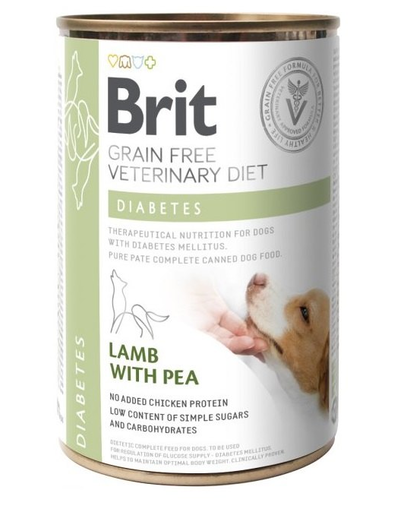 BRIT Veterinary Diet Diabetes Lamb&Pea nedves kutyaeledel 400g
