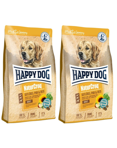 HAPPY DOG NaturCroq csirke és rizs 8 kg (2 x 4 kg)