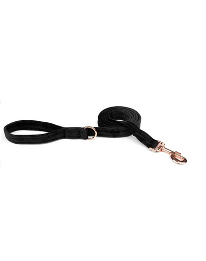ESME FOR DOG Velúr kutya póráz onyx 150cm / 2.5cm