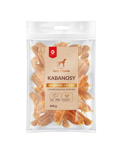 MACED Super Premium Kabanosy drobiowe z ryżem Ekonomy Pack 500 g