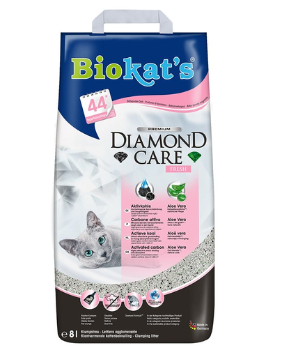 BIOKAT'S Diamond Care Fresh 8 l bentonit szemcse por illattal
