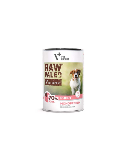 VET EXPERT Raw Paleo Paleo Sertéshús/Sertéshús kölyökkonzerv 400g