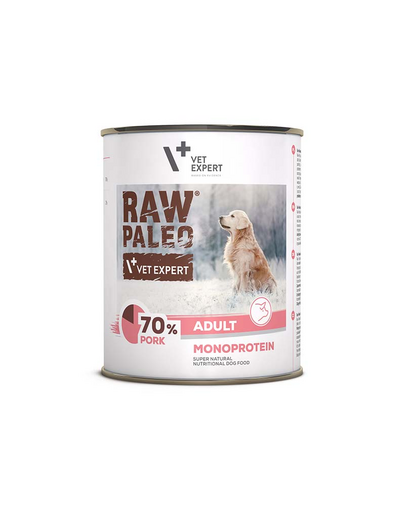 VET EXPERT Nyers paleo sertéshús/sertéshús felnőtt konzerv 800g