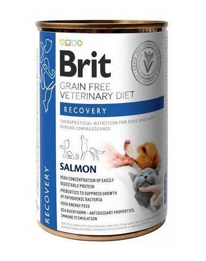 BRIT Veterinary Diet Recovery Salmon nedves eledel kutyáknak és macskáknak 400 g