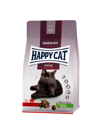 HAPPY CAT Sterilised Wołowina bawarska 4 kg dla kotów kastrowanych