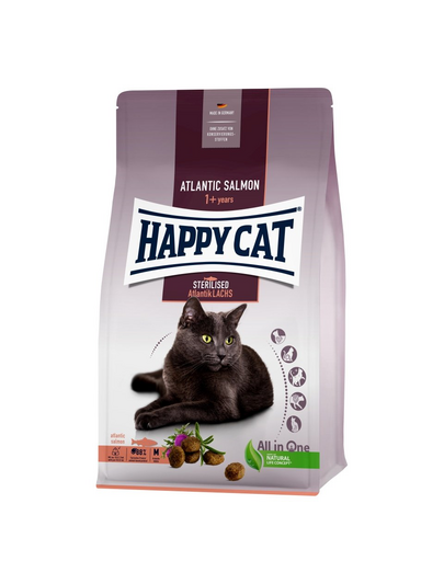 HAPPY CAT Sterilised Łosoś atlantycki 4 kg dla kotów kastrowanych