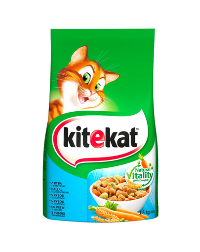 KITEKAT Szárazeledel felnőtt macskáknak Fehér hal 1.8kg