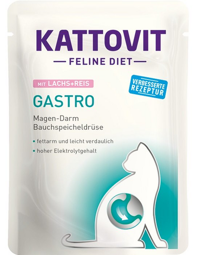 KATTOVIT Feline Diet Gastro Lazac rizzsel 24 x 85 g