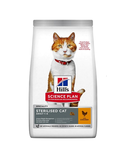 HILL'S Science Plan Young Adult Sterilised Cat Száraz macskatáp csirkével 10 kg
