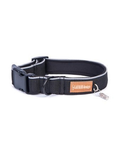 LAUREN DESIGN Nyakörv csattal CLASSIC fekete + fekete neoprén