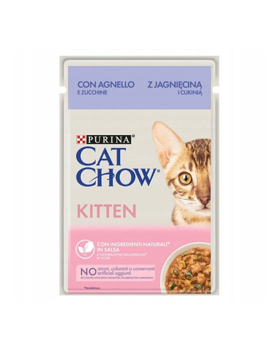 CAT CHOW Kitten Bárányhús és cukkini mártásban 85 g
