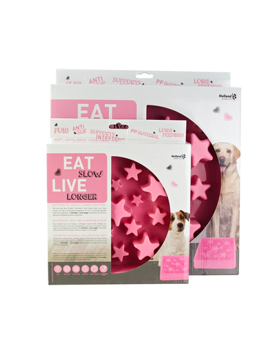 EAT SLOW LIVE LONGER Star Lassú tál rózsaszín S